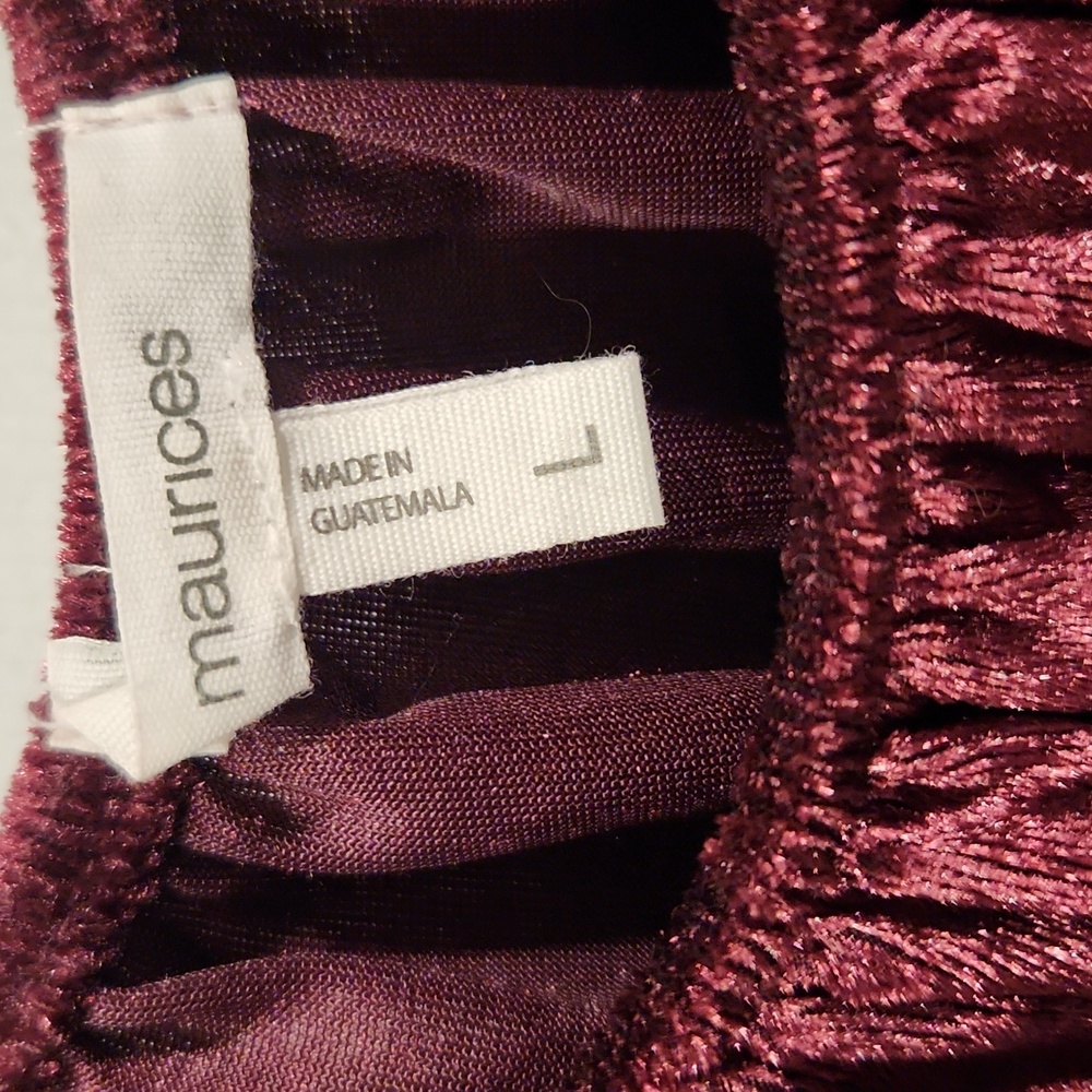 Maurices Velvet Wine Blouse - Picture 3 of 7